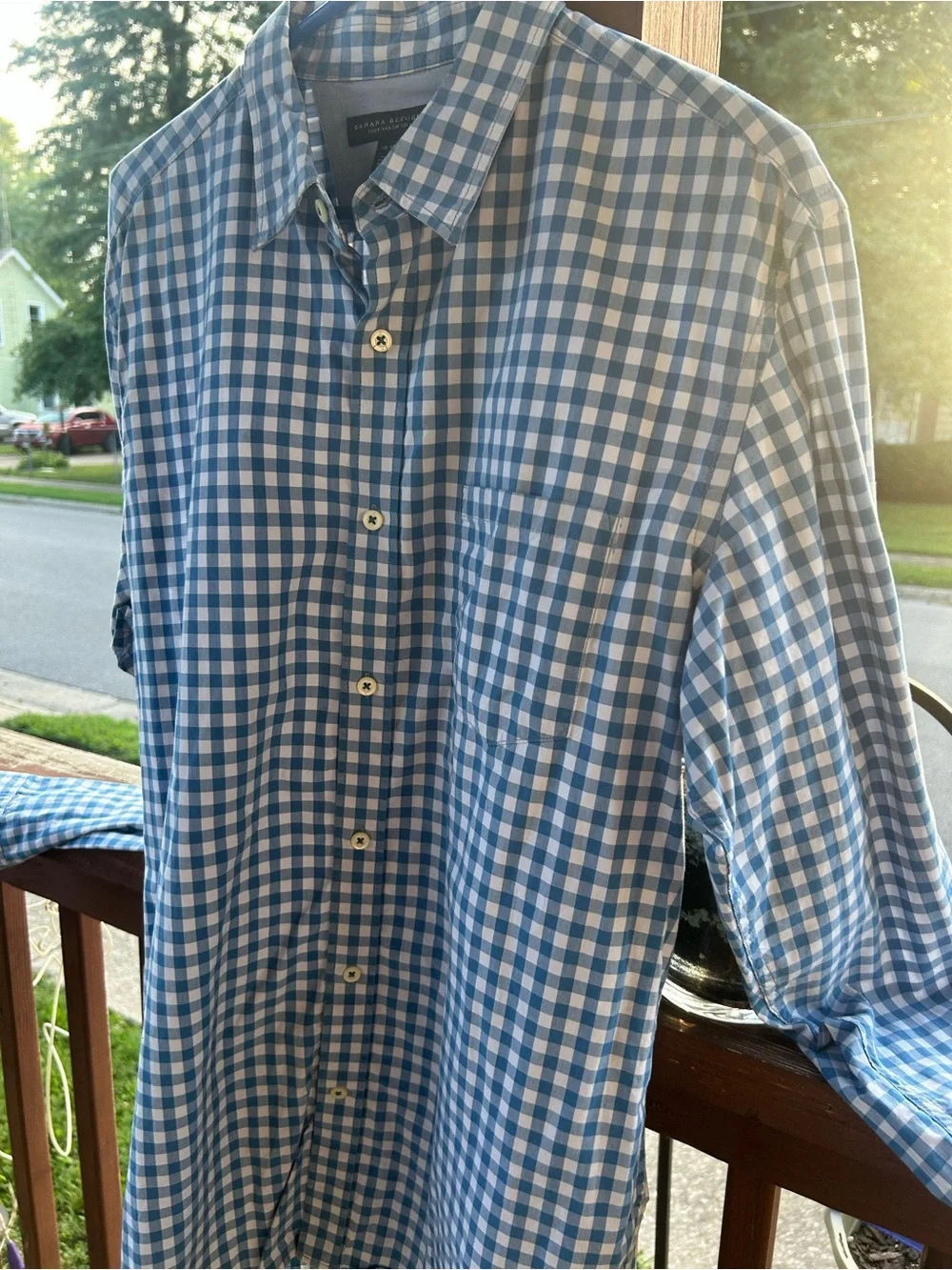 Men's Banana Republic Gingham Button-Up Shirt - Classic Casual